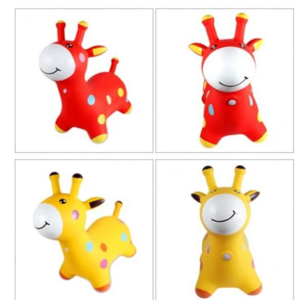 Inflatable Giraffe Hopper Bouncing Toy for Kids Yellow Color Girls Toddlers Boys 