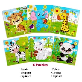 All You Need Wooden Jigsaw Puzzles 6 Pack Animal Puzzles for Toddlers Kids  3 Years Old Educational Toys for Boys and Girls | No Frills Online
