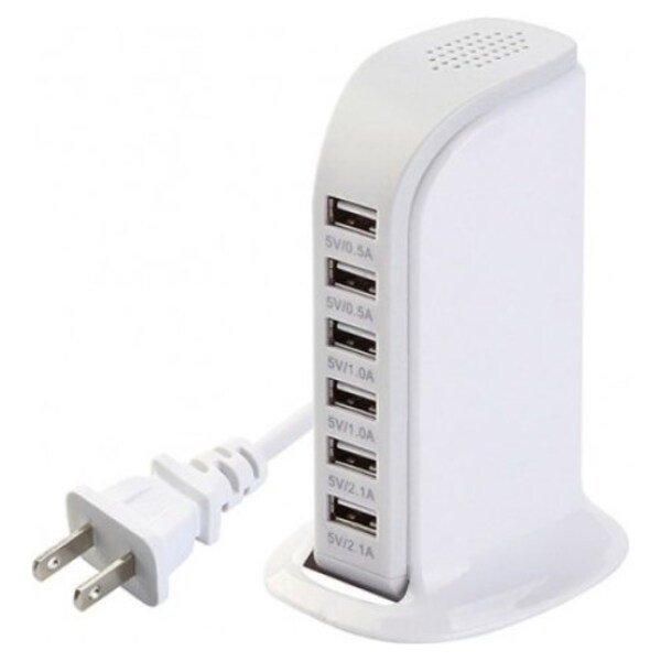 Dreamyth 30W 6-Ports USB Power Adapter Rapid Charging Station Desktop Travel Output Practical 