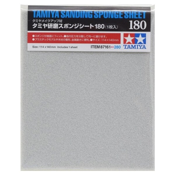 TAMIYA 87161 Eponge à poncer Sanding Sponge Sheet 180 