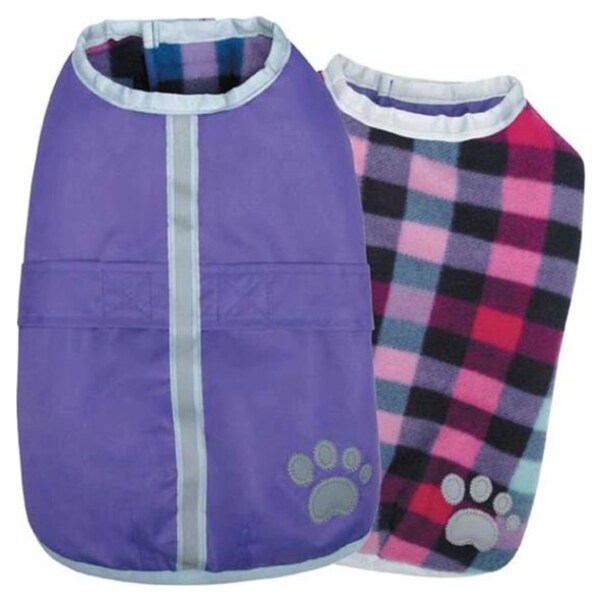 Zack & Zoey Blue or Purple Fur Tipped Toggle Warm Fall/Winter Dog Coat XS S 