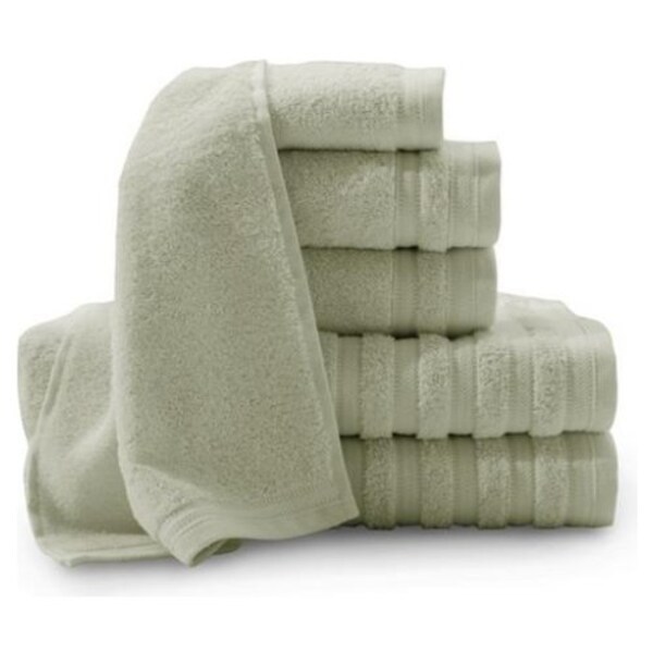 Sage Green Baltic Linen Pure Elegance Turkish Cotton 6 Piece Luxury Towel Set 