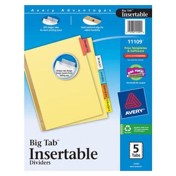 5 X for sale online Avery Dennison Ave-11109 Worksaver Big Tab Insertable Divider 