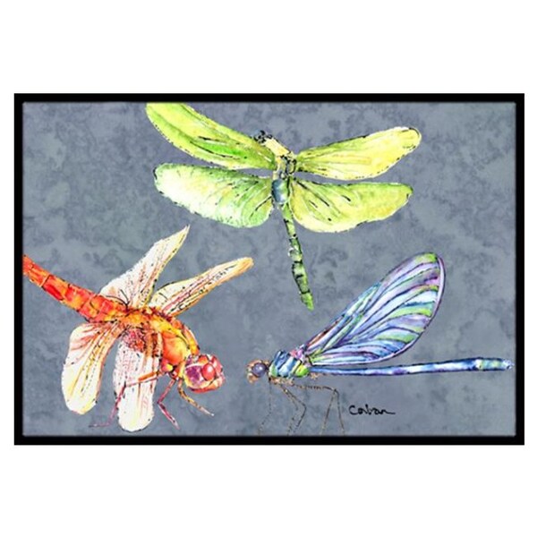 1... Carolines Treasures 8865MAT Dragonfly on Purple Indoor Or Outdoor Doormat 