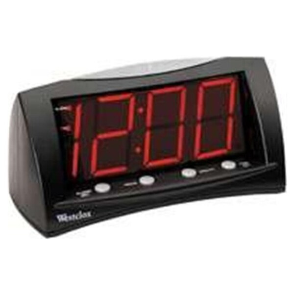 Westclox 1.8" Red LED Oversized Digital Snooze Alarm Clock Black 66705 