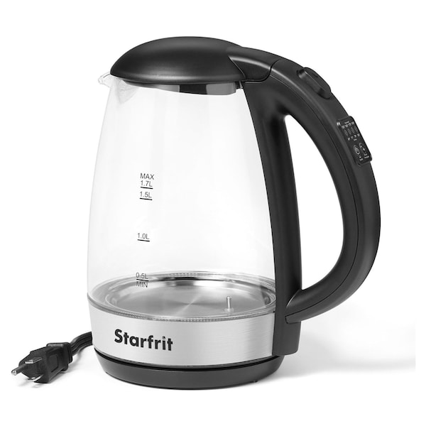 Starfrit - Glass Electric Kettle 1.7 Liter Capacity 1500 Watts Stainless  Steel