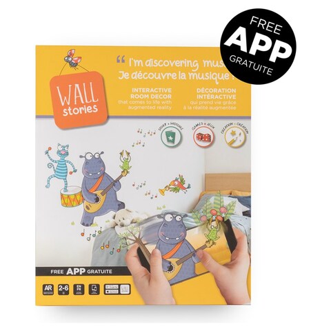 Wall Stories Wall Stories - App Based Augmented Reality Interactive Wall  Stickers for Kids Bedrooms - Discover Music - Free Play and Activity App ( iOS and Android) with Large Wall Decals -