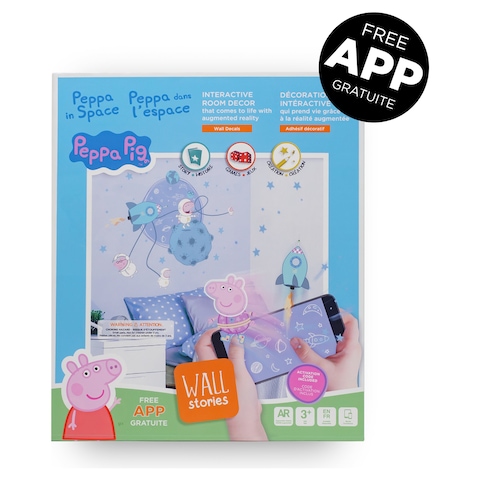 Wall Stories Wall Stories/Peppa Pig - App Based Augmented Reality Wall  Stickers for Kids Bedrooms - Peppa Pig Peppa in Space - Free Play and  Activity App (iOS Android) with Large Wall