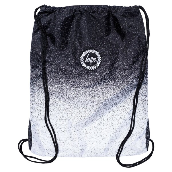 Hype Black Mono Speckle Fade Crest Drawstring Bag 