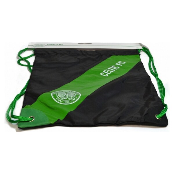 CELTIC FOOTBALL CLUB GYM BAG BLACK WITH GREEN LOGO FREE 1ST CLASS DELIVERY 