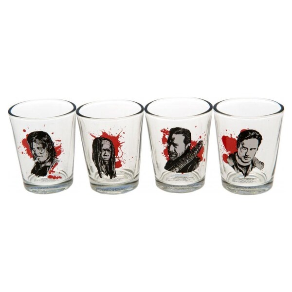 The Walking Dead Official Character Shot Glass Set (Pack Of 4) (Clear)