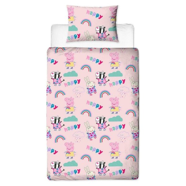 Peppa Pig Unicorns and Rainbows Reversible Toddler Duvet Cover & Pillowcase Set 
