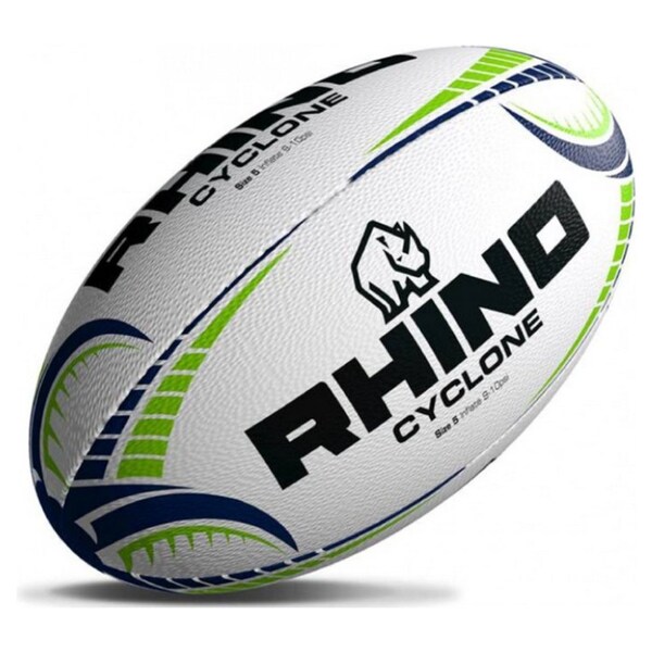 Rhino Cyclone Rugby Ball Size 4 White 