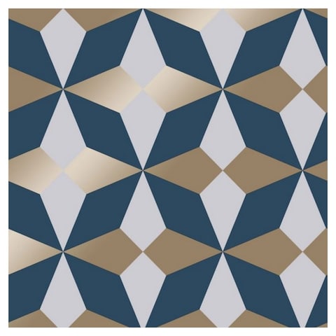 Fine Decor Fine Decor Nova Geometric Wallpaper (Navy/White/Gold) |  Independent City Market