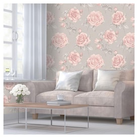 Belgravia Belgravia Rosa Floral Textured Wallpaper (Grey/Pink) | Your  Independent Grocer