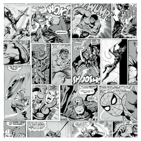 Marvel Marvel Comic Strip Wallpaper (Black/White) | Zehrs
