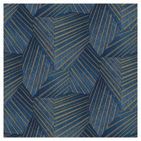 Elle Decoration Elle Decoration Geometric Triangle Textured Wallpaper (Blue/ Gold) | Independent City Market