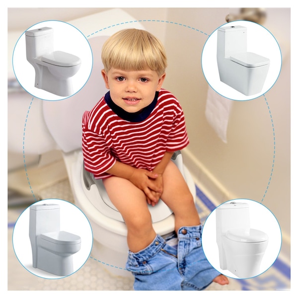 Pink Baby Potty Training Seat Kids Soft Toilet Training Seat with Handle and Anti-Slip for Boys & Girls 
