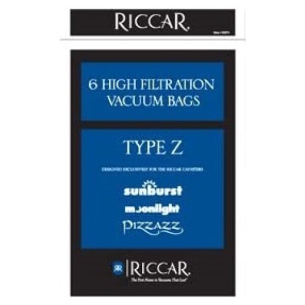 Riccar Type Z Paper Vaccum Bags for Moonlight & Sunburst Pizzazz 6 Pack 
