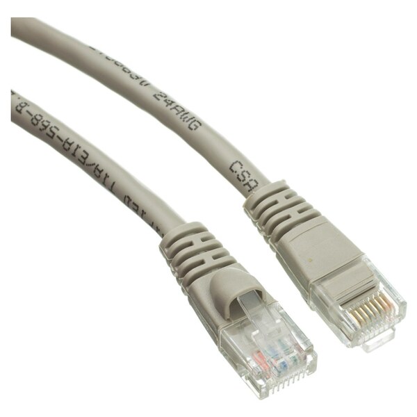 Cat5e Gray Ethernet Crossover Cable Snagless/Molded Boot 5 Foot 