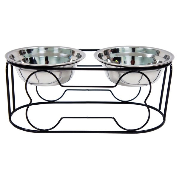 YML Wrought Iron Stand with Single Stainless Steel Feeder Bowl 