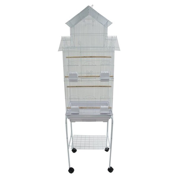 Yml 6844 3/8-Inch Bar Spacing Tall Pagoda Top Bird Cage with Stand-18-Inch X14-Inch in Black 