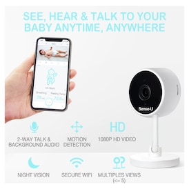 Sense-U Sense-U Video Baby Monitor with 1080P HD WiFi Camera and Background  Audio Night Vision 2-Way Talk Motion Detection Long Range & Free Smartphone  App | Zehrs