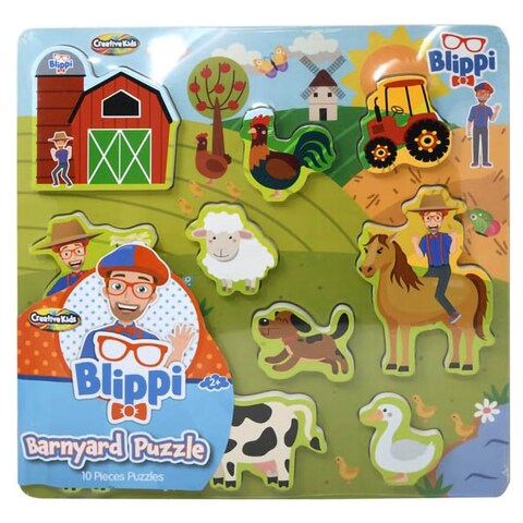 Creative Kids Blippi Large Wooden Puzzle - Barnyard Animals | Valumart