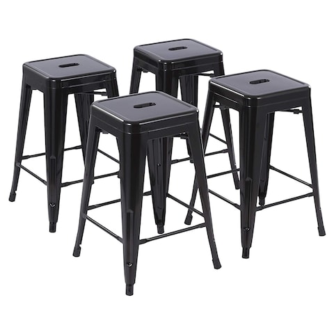 Duramex Tm Set Of 4 Black 24 Inch, How Many Inches Is Counter Height Stools