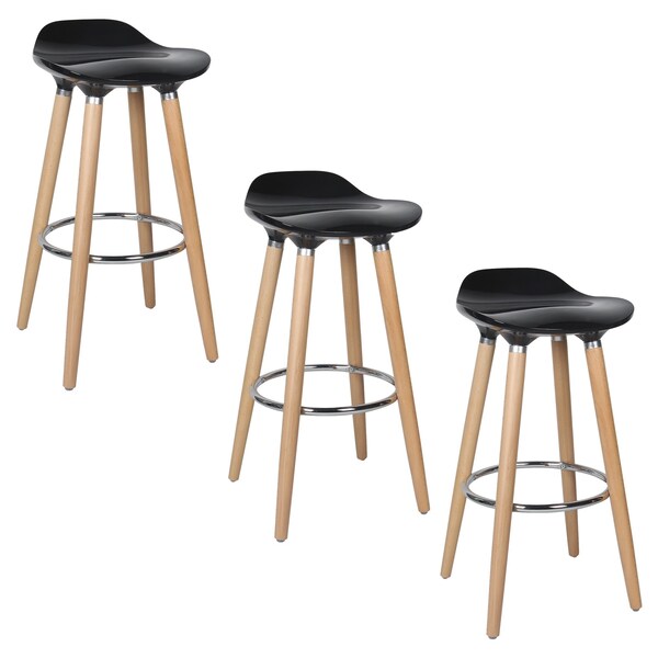 Backless Series Vienna 26-1 Unit Bronte Living Black ABS Bar Stool 26 with Black Legs 
