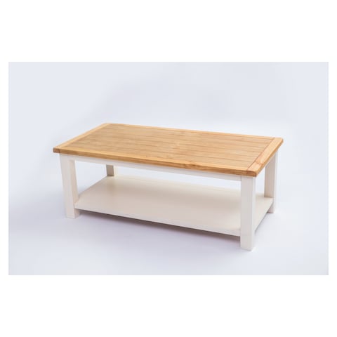 Solid Wood Coffee Table With Storage, Ivory Coffee Table With Storage