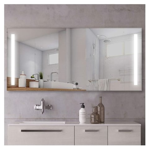 Vanity Art 60 In Rectangular Led Wall, Vanity Art Led Bathroom Mirror Medicine Cabinet With Rock Switch