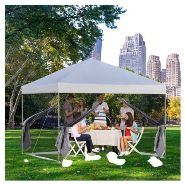 Outdoor 10 x 10 FT Canopy Pop Up Party Tent Adjustable Heights with Bag 