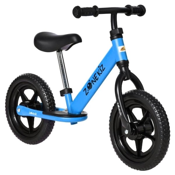 12" Blue Kids Balance Bike No Pedal Toddler Training Bicycle Adjustable Seat 