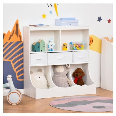 Toy Chest Kids Cabinet Freestanding, Childrens Bookcase And Storage