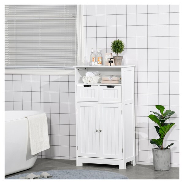 Tidyard 3 Piece Bathroom Furniture Set Floor Standing Cabinet Storage Unit High Gloss White Chipboard Bathroom Wall Mounted Cabinet With Mirror 