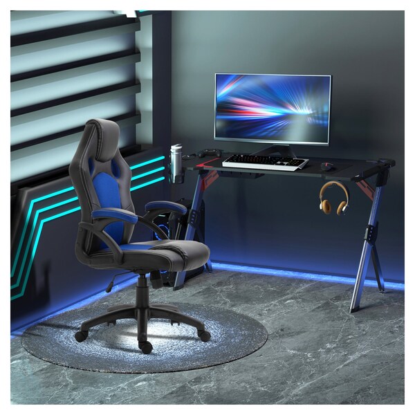Ergonomic Racing Gaming Office Computer Desk Chair Sports Recliner Swivel Blue 
