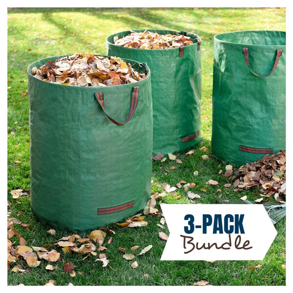 Perfect for Lawn Leaf/Leaves Reinforced Bottom 3 Pack of 72 Gallon Bags and Free Pair of Claw Gloves Storage and Pool Accessories Yard Debris/Waste Garden 