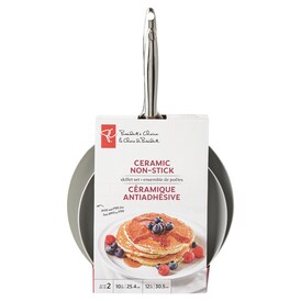 President's Choice President's Choice 2-Piece Ceramic Non-Stick Skillets PFOA Free 10 in and 12 in Set | Loblaws