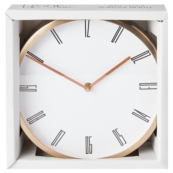 Life at Home Round Wall Clock 9 in Bronze